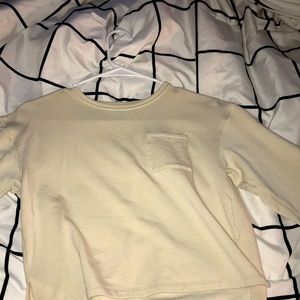 Tan, long sleeve tee, with pocket.